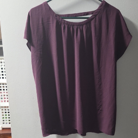 LOFT Deep Purple Blouse - Picture 1 of 4